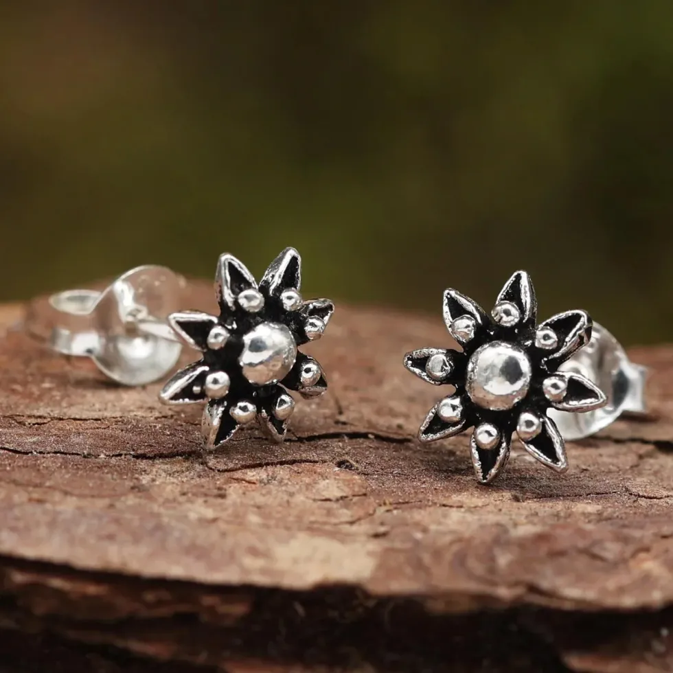 Sonne Ohrstecker Ohrschmuck Ohrring 925 Silber