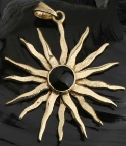 Sonne Onyx Schmuck Bronze Anhänger