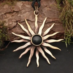 Sonne Onyx Schmuck Bronze Anhänger