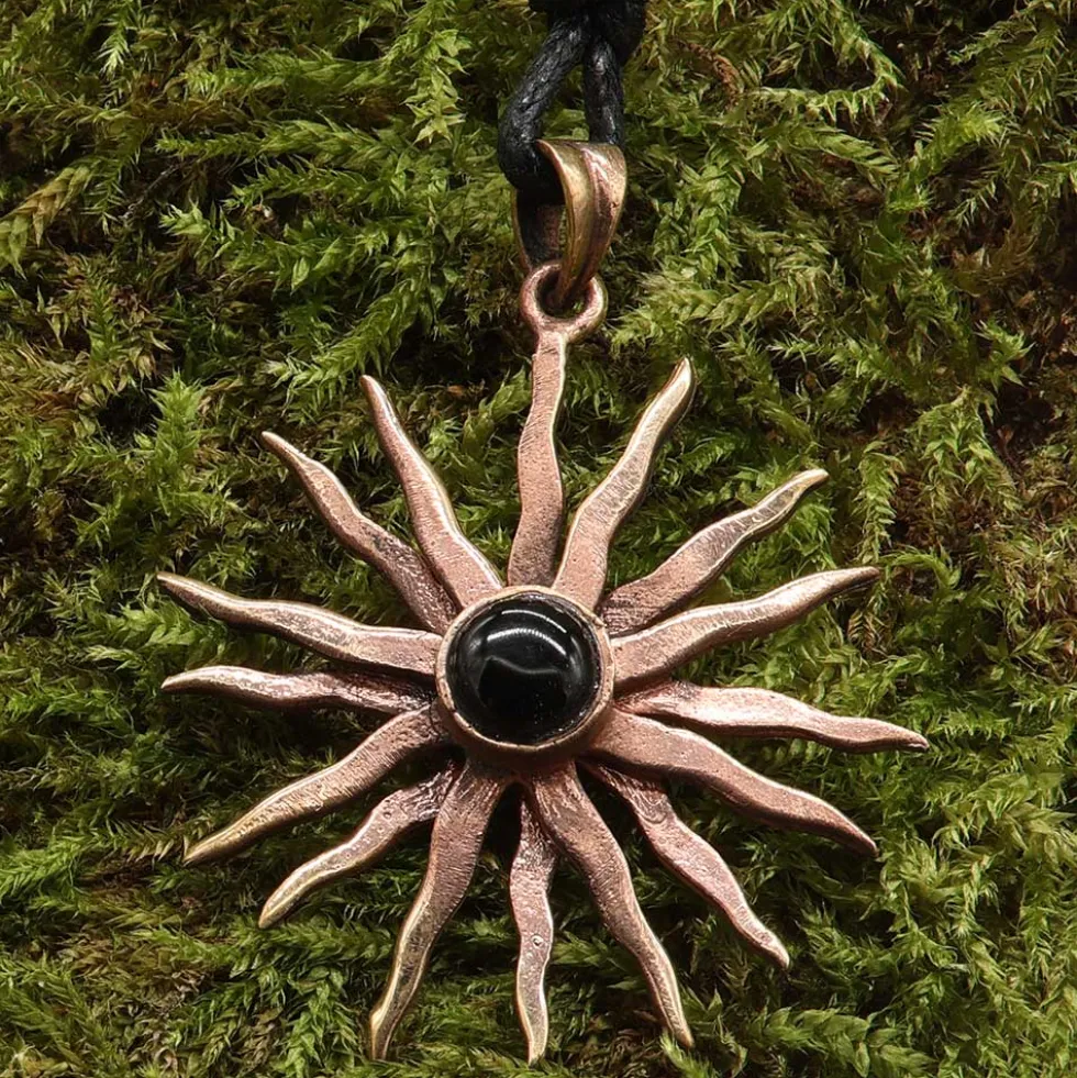 Sonne Onyx Schmuck Bronze Anhänger