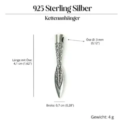 Speerspitze Schmuck Anhänger 925 Silber Kettenanhänger