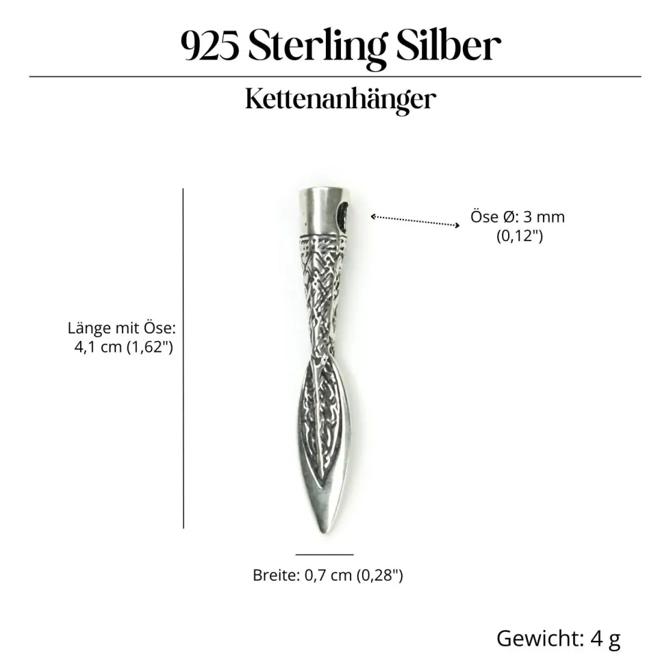 Speerspitze Schmuck Anhänger 925 Silber Kettenanhänger