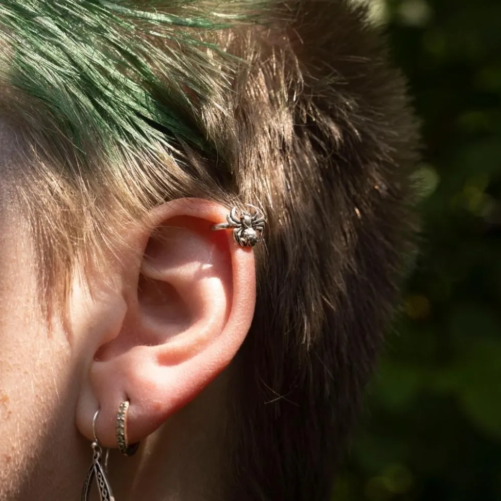 Spinne Ohrklemme 925er Silber Ohrschmuck