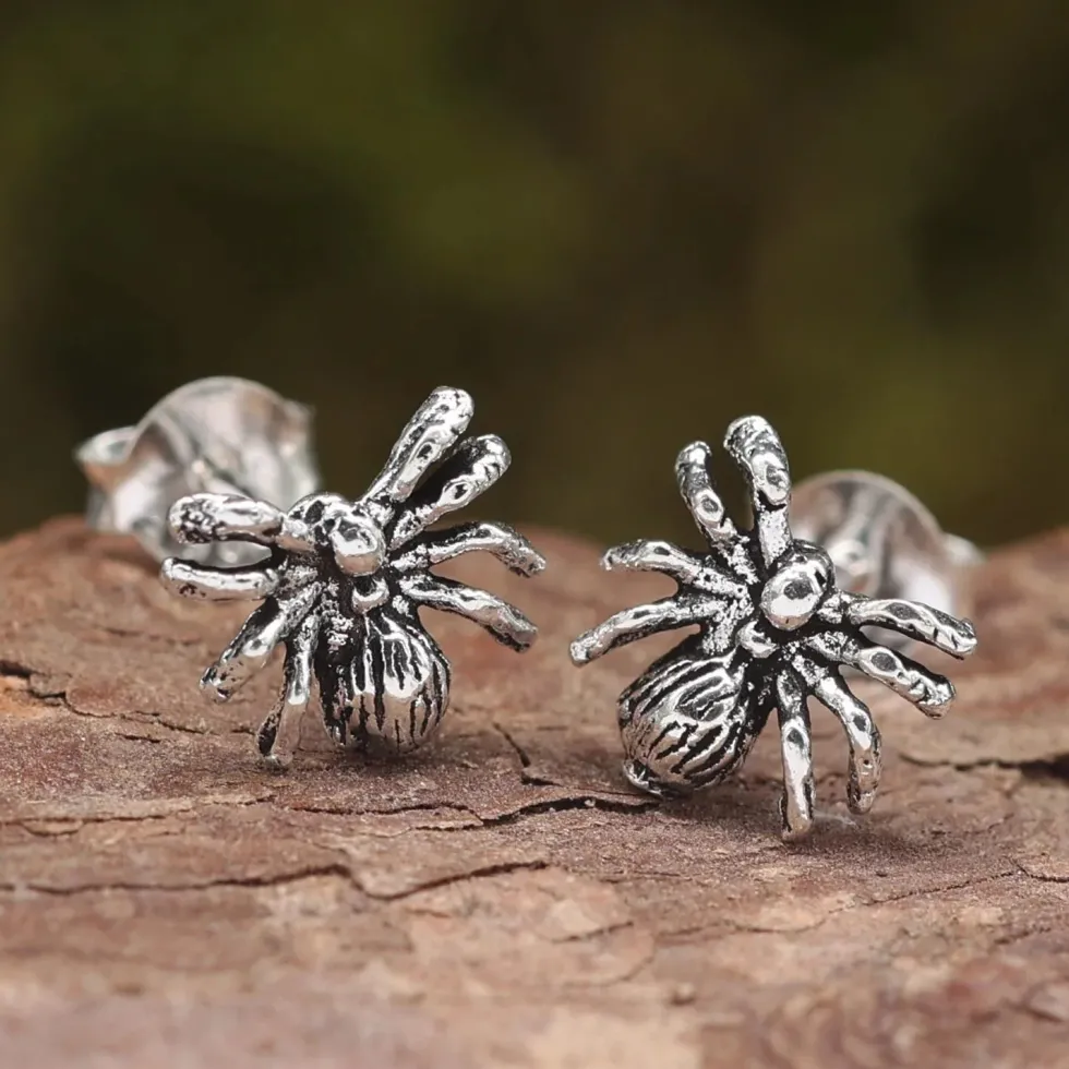 Spinne Ohrstecker Ohrring 925 Silber Ohrschmuck