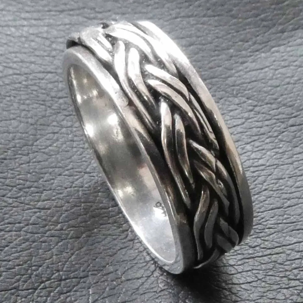 Spinner Ring Silber drehbarer Innen Ring 925 Silber