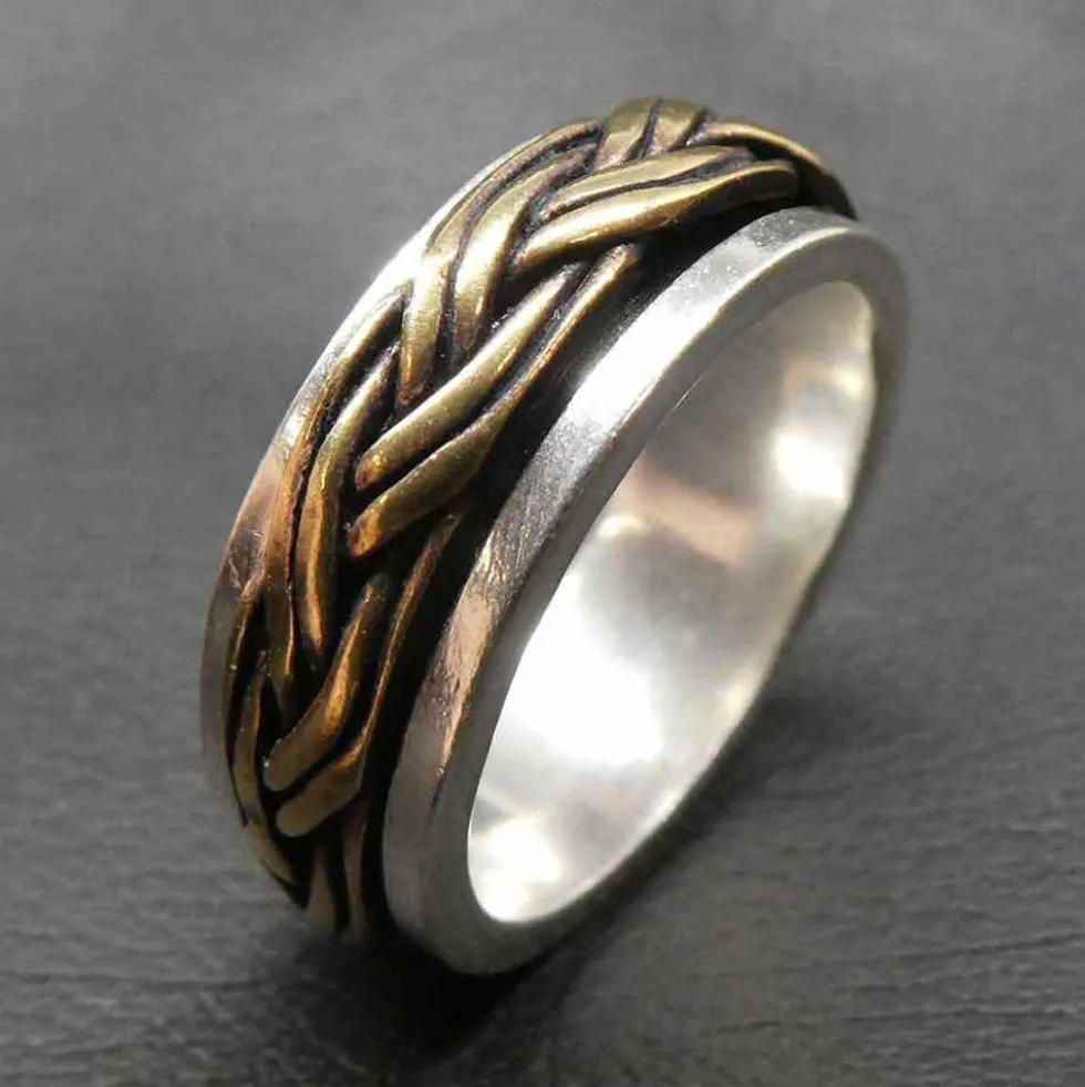 Spinning Ring drehbarer Silber 925 Bronze Innen Ring