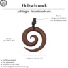 Spirale Halskette Holzschmuck Anhänger Schmuck- Ø 3 cm