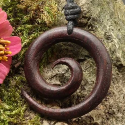 Spirale Halskette Holzschmuck Anhänger Schmuck- Ø 3 cm