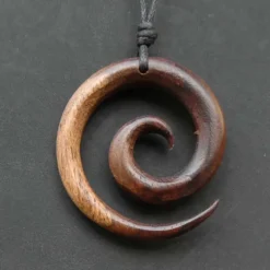 Spirale Holzschmuck 2-farbig Kette Schmuck
