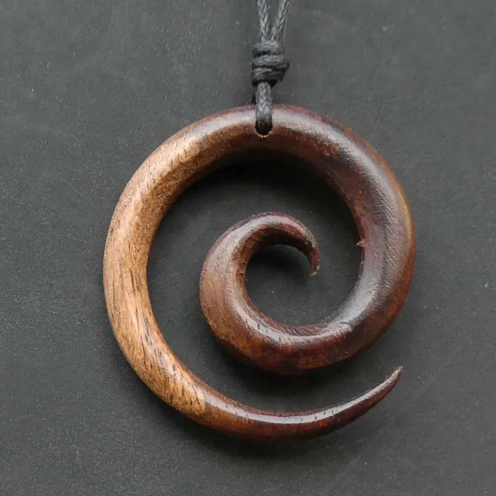 Spirale Holzschmuck 2-farbig Kette Schmuck