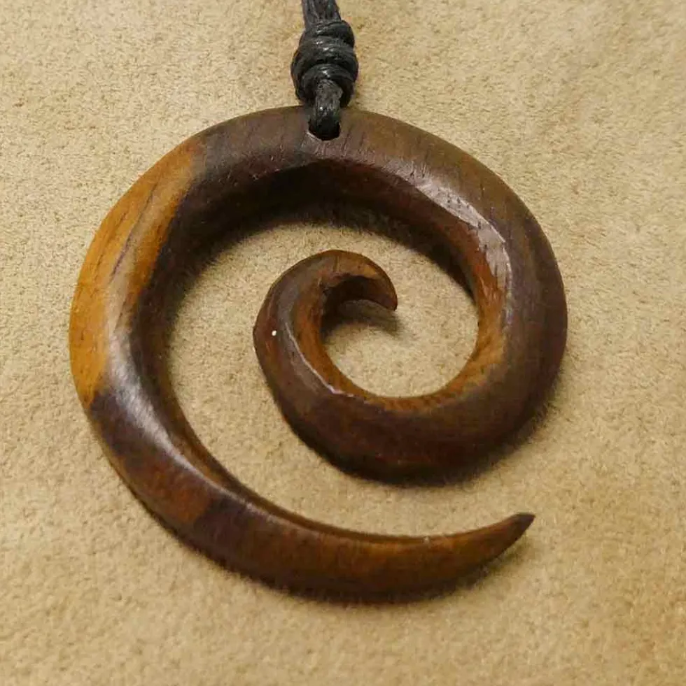 Spirale Holzschmuck 2-farbig Kette Schmuck