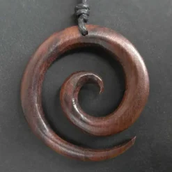 Spirale Holzschmuck Kette Schmuck- Ø 3,5cm Halskette