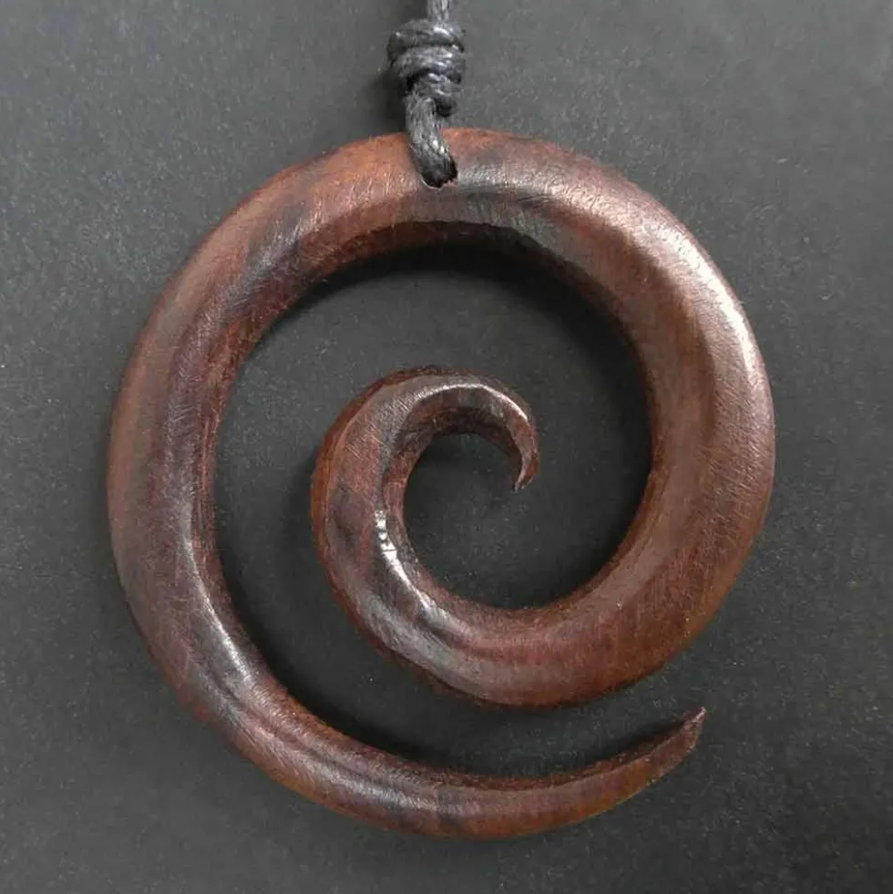 Spirale Holzschmuck Kette Schmuck- Ø 3,5cm Halskette