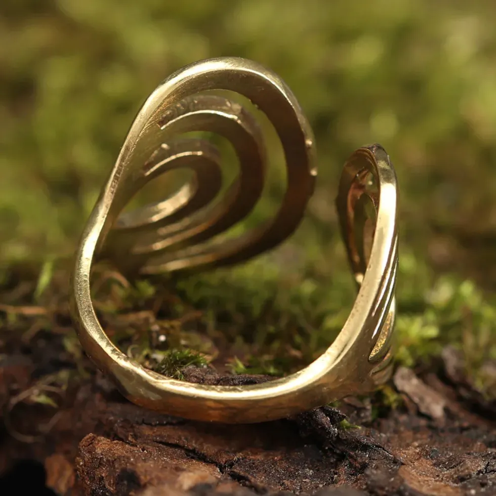Spiralen Damen Ring größenverstellbar Messing Damen Schmuck
