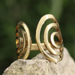 Spiralen Damen Ring größenverstellbar Messing Damen Schmuck