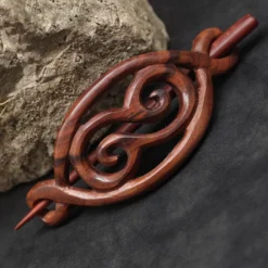 Spiralen Haarspange aus Holz- Holzverschluss