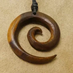 Spiralen Holz Halskette 3,5 cm 2-farbig Kette Schmuck