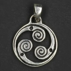 Spiralen Rad Kettenanhänger keltischer Schmuck 925 Silber Anhänger
