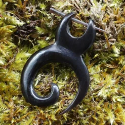 Spirale Ohrschmuck Hänger aus Horn (Paar)