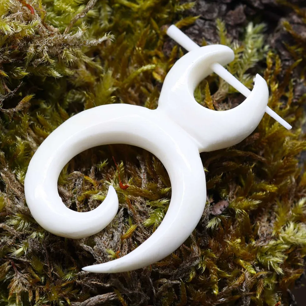 Spirale Ohrschmuck Hänger aus Knochen (Paar)