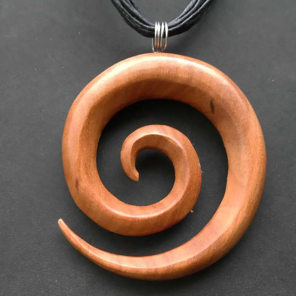 Spirale Sabo Holz Ø 6cm Schmuck Anhänger