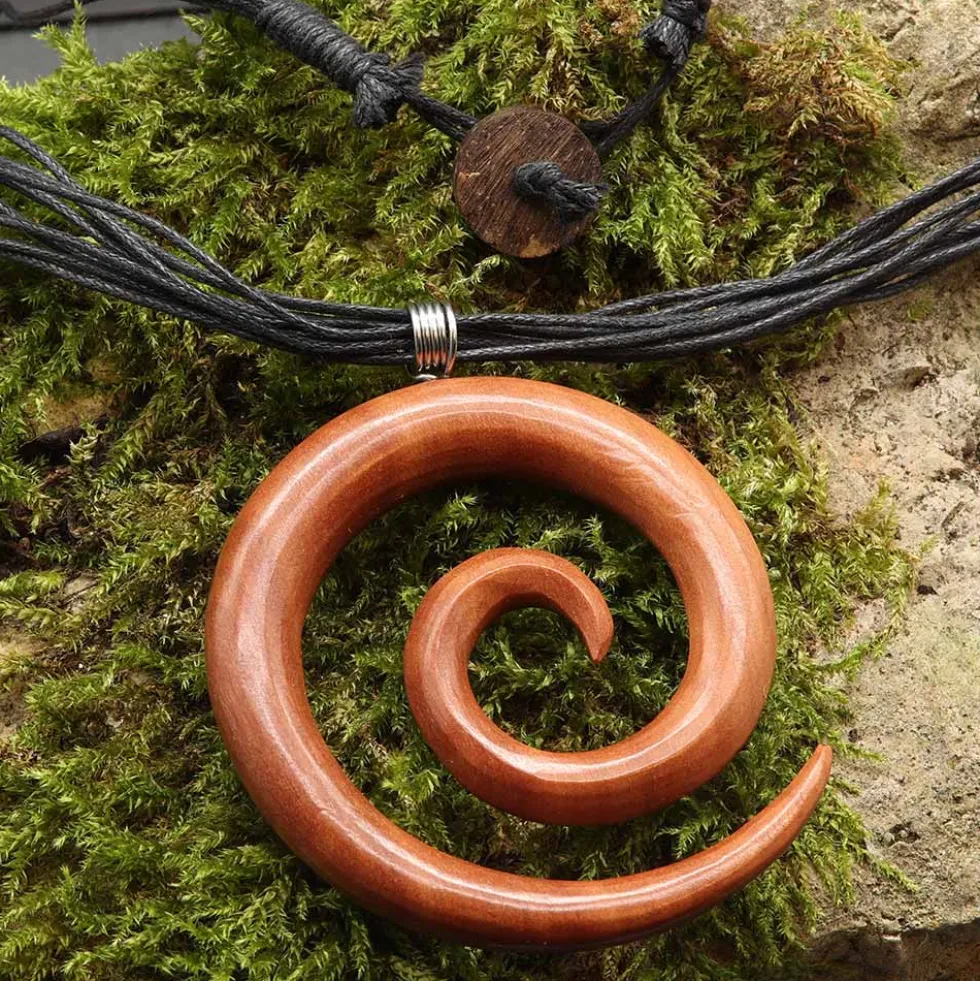 Spirale Sabo Holz Ø 6cm Schmuck Anhänger