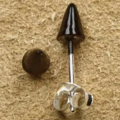 Spitze schwarz Ohrstecker Sterlingsilber Ohrschmuck