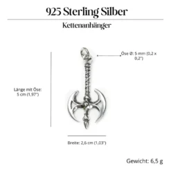 Streitaxt Schmuck Anhänger aus Silber 925