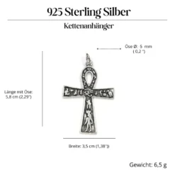 Symbol Ankh Schmuck Anhänger aus Silber 925