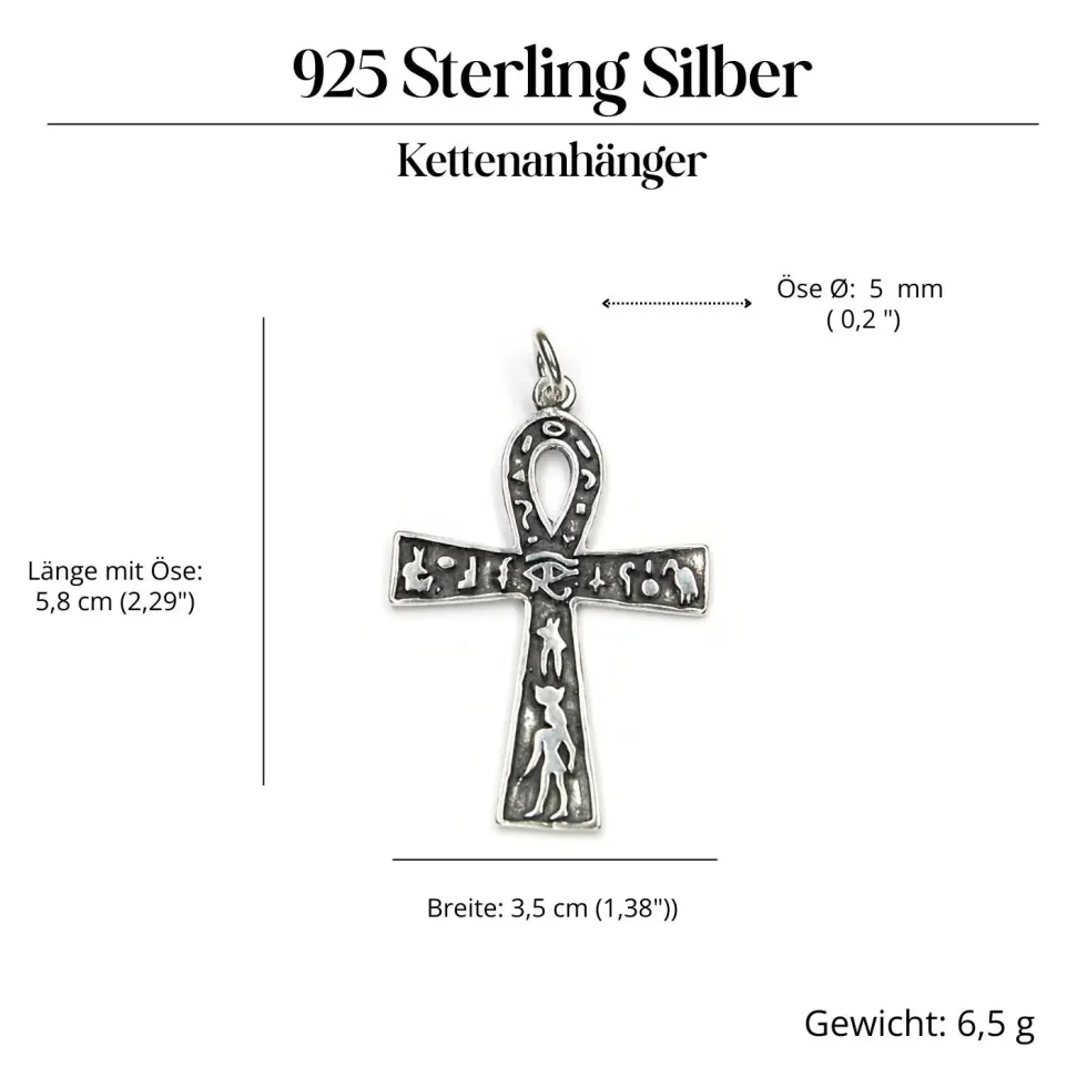 Symbol Ankh Schmuck Anhänger aus Silber 925
