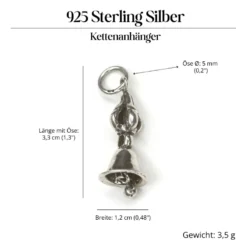Tempelglocke Kettenanhänger 925 Silber Schmuck