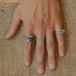 Teufel Ring Gothik Schmuck 925 Silber Devil