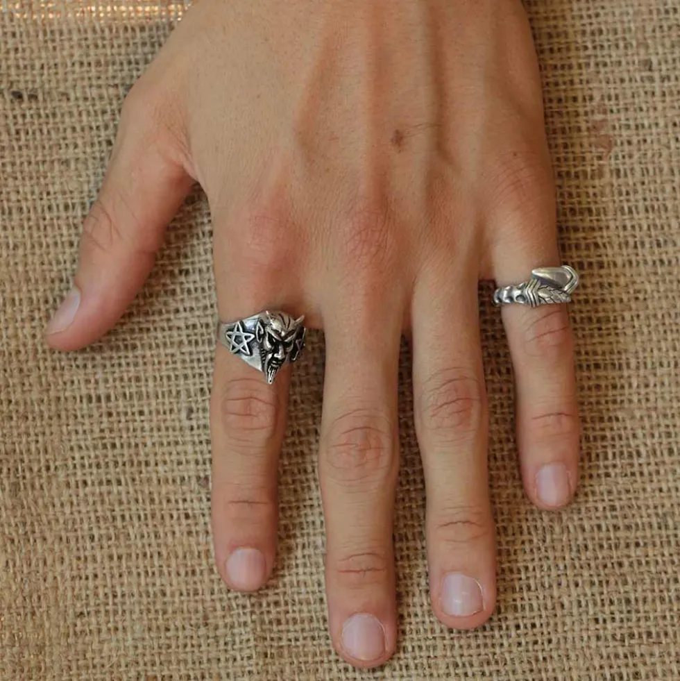 Teufel Ring Gothik Schmuck 925 Silber Devil