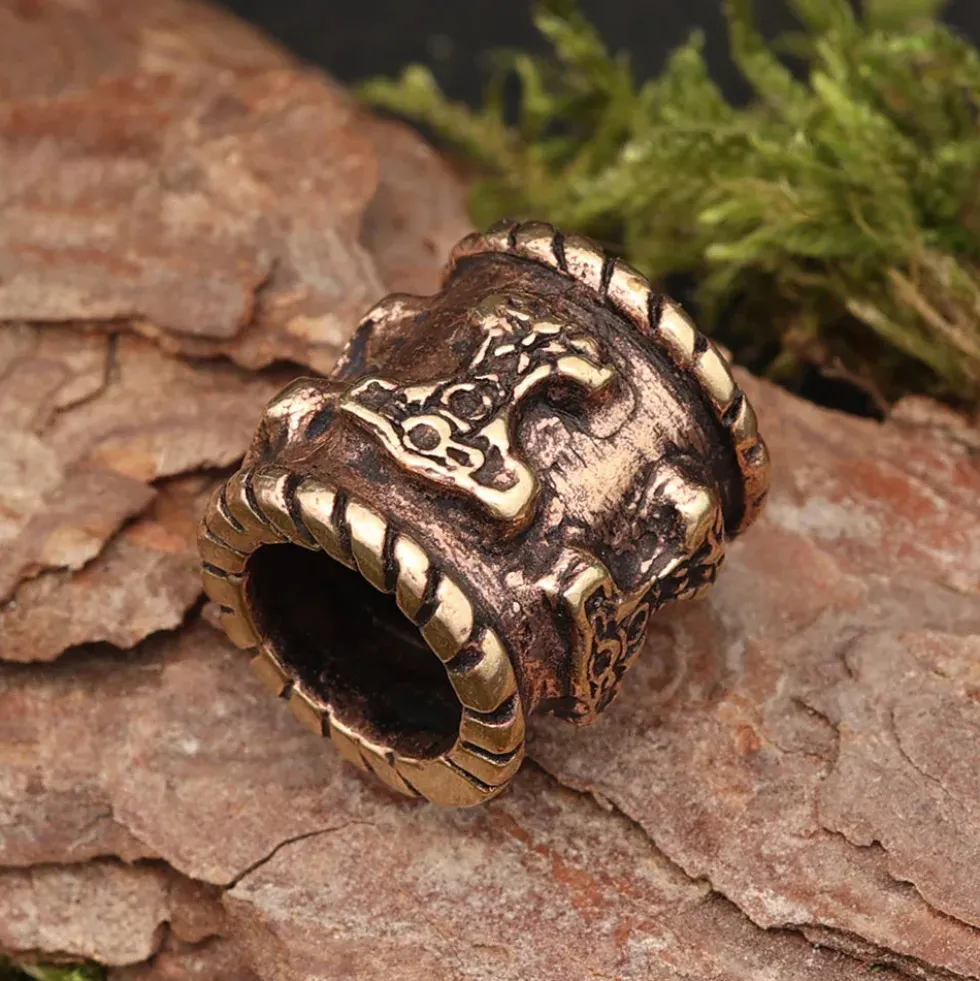 Thor Hammer Bartschmuck Bronze Wikingerschmuck