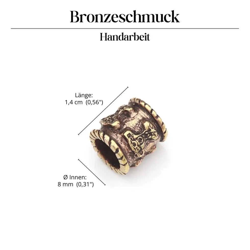 Thor Hammer Bartschmuck Bronze Wikingerschmuck