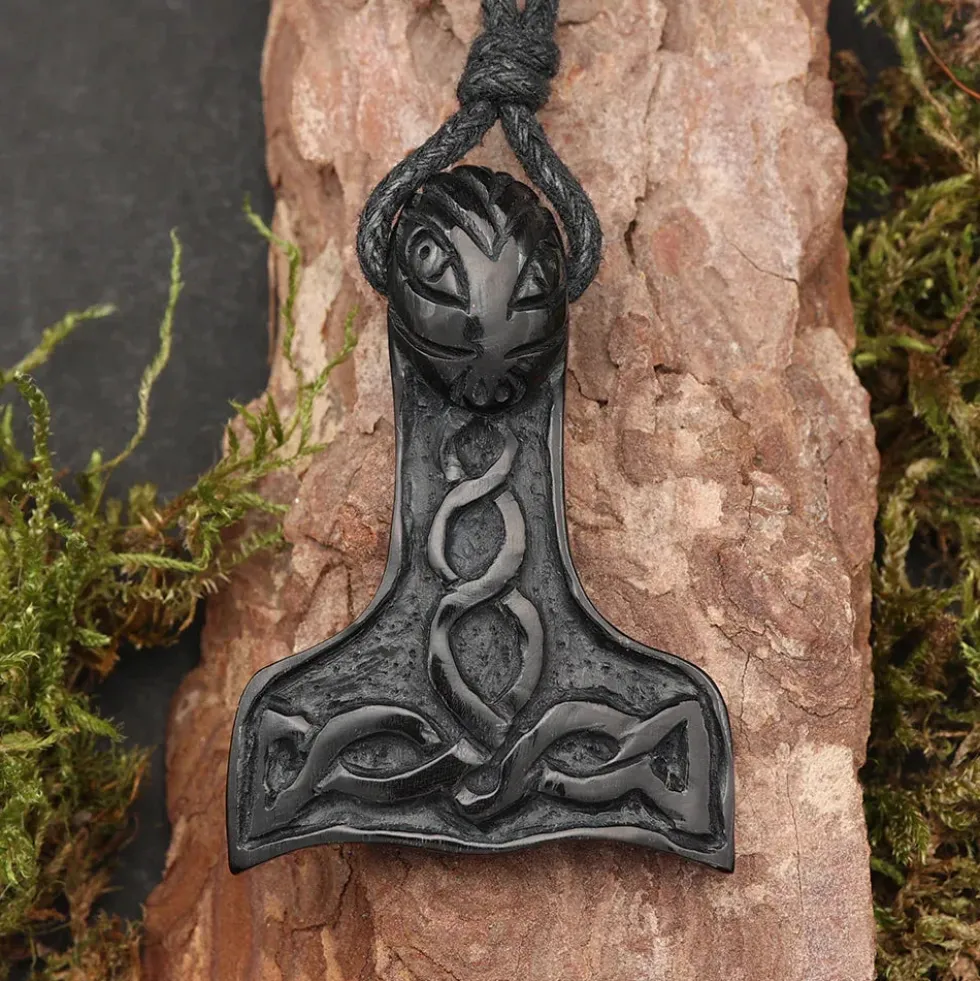 Thor Hammer Hornschmuck Anhänger Kette