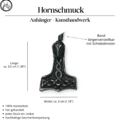 Thor Hammer Hornschmuck Anhänger Kette