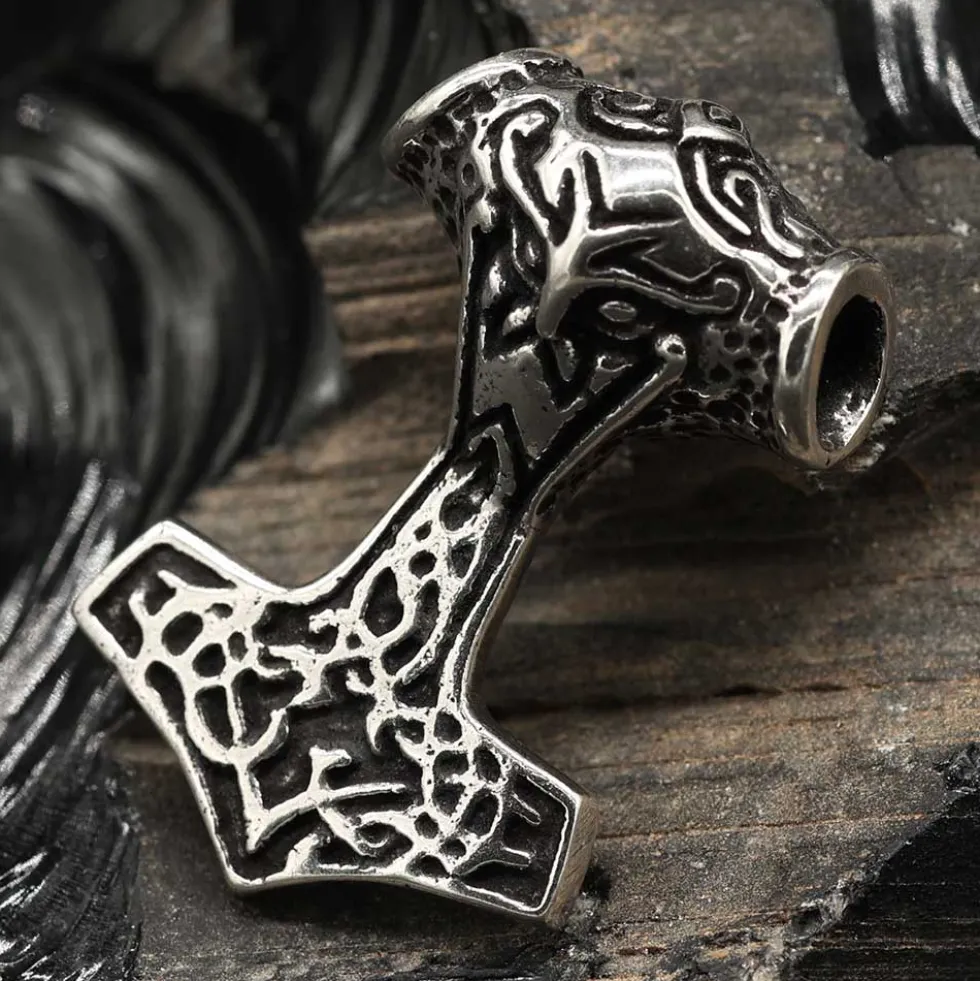 Thor Hammer massiv 925 Silber Schmuck Anhänger