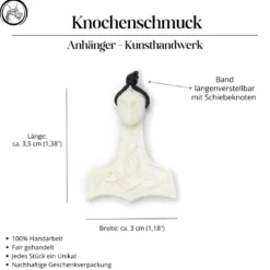Thor Hammer Schmuck aus Knochen Kette
