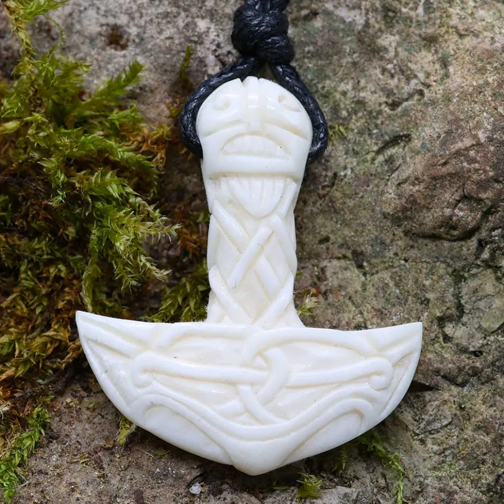 Thor Hammer Schmuck aus Knochen Kette
