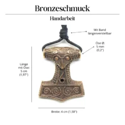 Thor Hammer Schmuck Bronze Anhänger