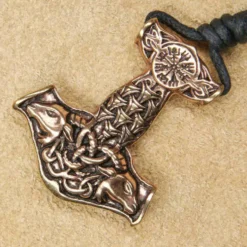 Thors Hammer Anhänger Bronze Schmuck groß massiv