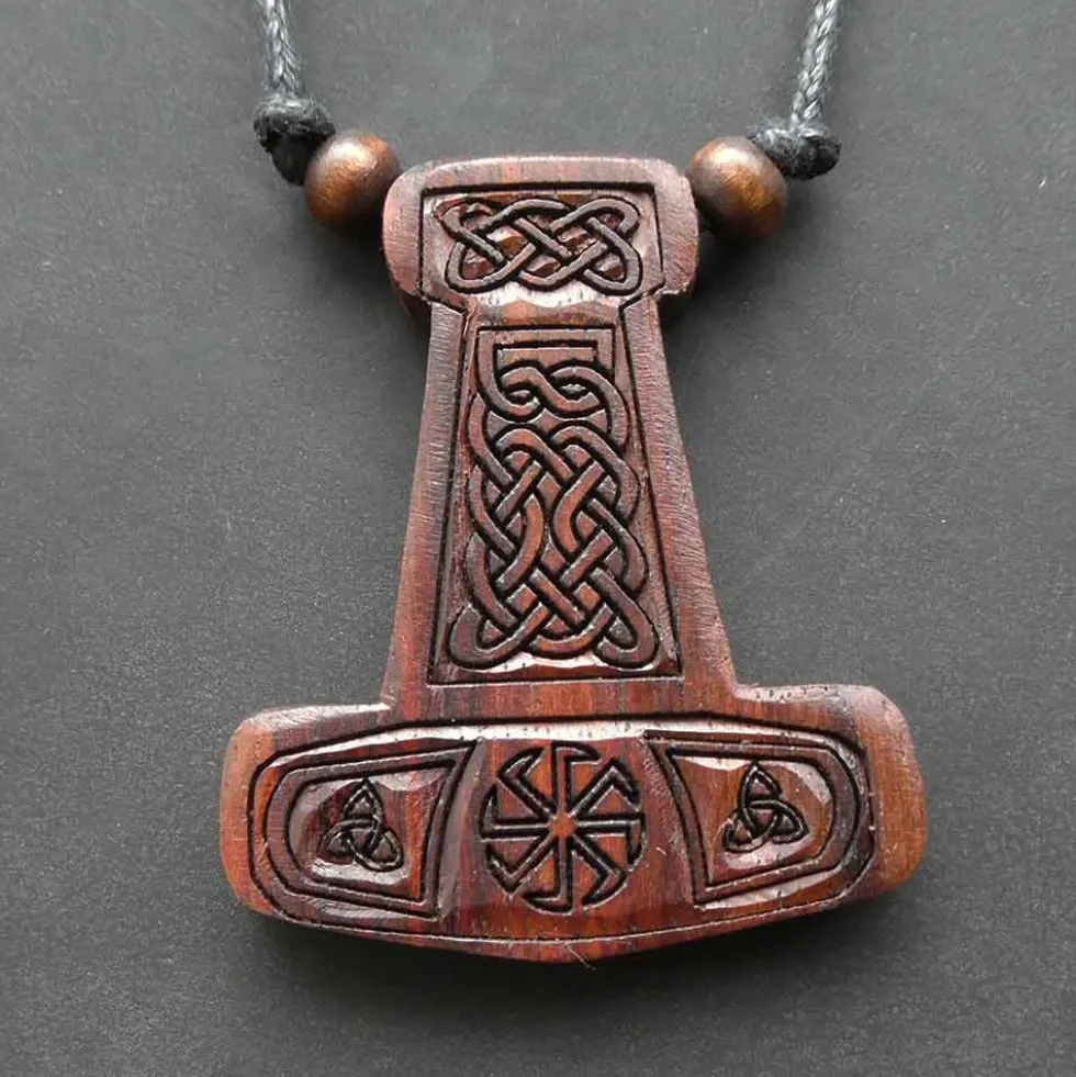 Thorshammer Anhänger Holz Wikingerschmuck