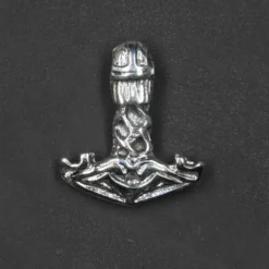 Thors Hammer Anhänger massiv 925 Silber geflochtener Thorshammer