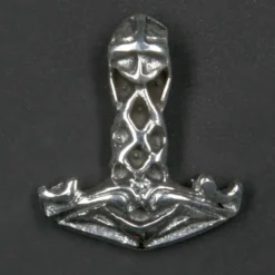 Thors Hammer Anhänger massiv 925 Silber geflochtener Thorshammer