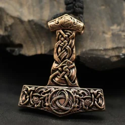 Thorshammer Anhänger Schmuck Kette massiv Bronze