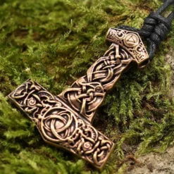 Thorshammer Anhänger Schmuck Kette massiv Bronze