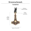 Thors Hammer Bronzeschmuck Anhänger mit Totenkopf