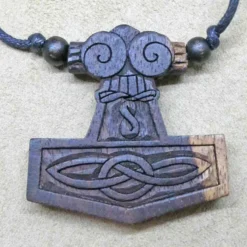 Thors Hammer 2-farbiger Holz Anhänger