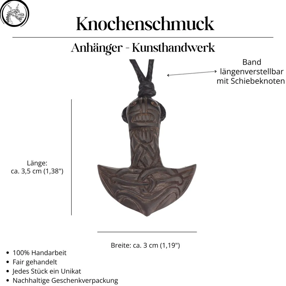 Thors Hammer Halskette Horn Schmuck Anhänger Kette